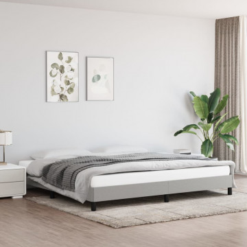 Cadru de pat, gri deschis, 200x200 cm, material textil - Img 1