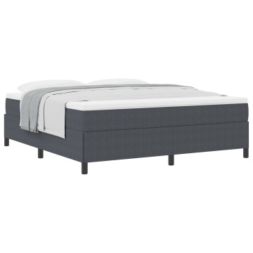 Cadru de Pat Gri Închis 180x200 cm din Material Cordon - Img 2