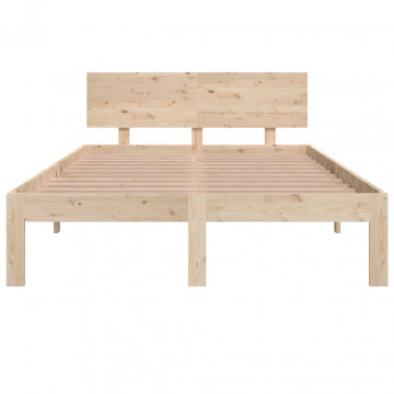 Cadru de pat mic dublu 4FT, 120x190 cm, lemn masiv - Img 4