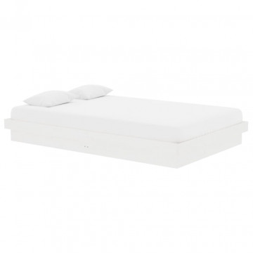 Cadru de pat mic dublu 4FT, alb, 120x190 cm, lemn masiv - Img 3