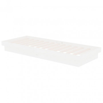 Cadru de pat mic Single 2FT6, alb, 75x190 cm, lemn masiv - Img 4