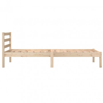 Cadru de pat mic single, 75x190 cm, lemn masiv de pin - Img 8