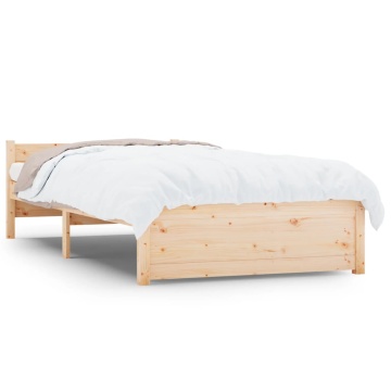 Cadru de pat mic single, 75x190 cm, lemn masiv - Img 2