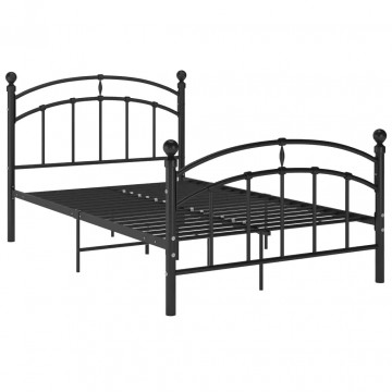 Cadru de pat, negru, 120x200 cm, metal - Img 2