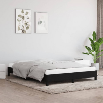 Cadru de pat, negru, 140x200 cm, material textil - Img 1