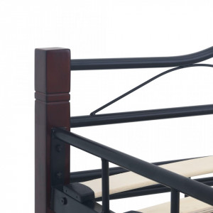 Cadru de pat, negru, 200 x 200 cm, metal - Img 5