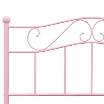 Cadru de pat, roz, 160 x 200 cm, metal - Img 8