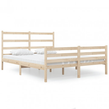 Cadru de pat Small Double 4FT, 120x190 cm, lemn masiv de pin - Img 2