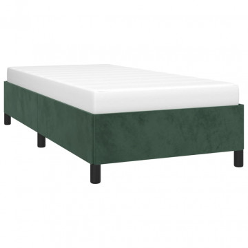 Cadru de pat, verde închis, 90x190 cm, catifea - Img 3