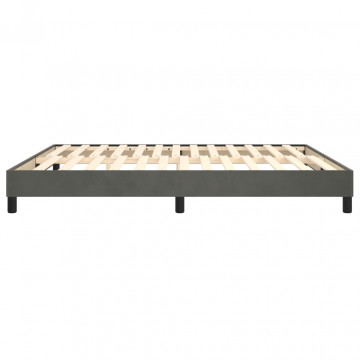 Cadru pat box spring, gri închis, 160x200 cm, catifea - Img 5