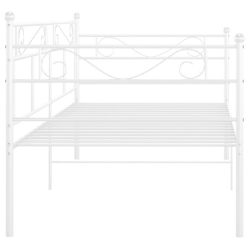 Cadru pat canapea, alb, 90x200 cm, metal - Img 5