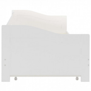 Cadru pat canapea, extensibil, alb, 90 x 200 cm, lemn de pin - Img 5