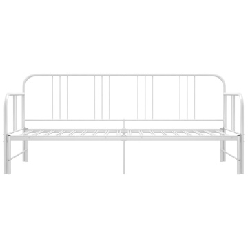 Cadru pat canapea extensibilă, alb, 90 x 200 cm, metal - Img 3