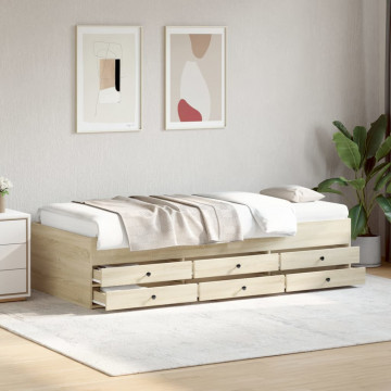 Cadru pat cu sertare, stejar sonoma, 100x200 cm, lemn prelucrat - Img 3