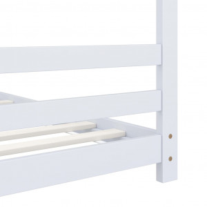 Cadru pat de copii, alb, 70 x 140 cm, lemn masiv de pin - Img 5