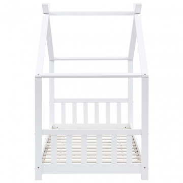 Cadru pat de copii, alb, 90 x 200 cm, lemn masiv de pin - Img 8