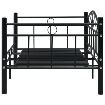 Cadru pat de zi, negru, 90 x 200 cm, metal - Img 11