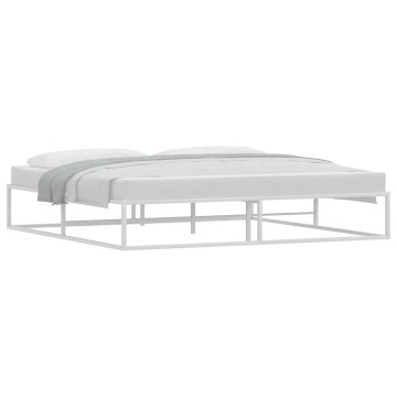 Cadru pat fără saltea alb 200x200 cm metal - Img 3
