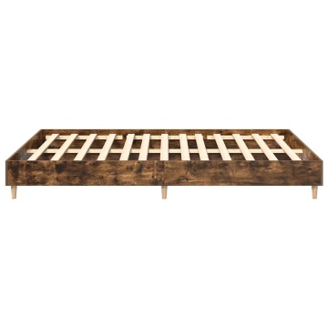 Cadru pat fără saltea Stejar afumat 140x200 cm Lemn prelucrat - Img 5