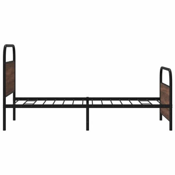 Cadru pat fără saltea stejar maro, 90x190 cm, lemn prelucrat - Img 5