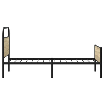 Cadru pat fără saltea stejar sonoma, 90x200 cm, lemn prelucrat - Img 5