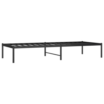 Cadru pat metalic, negru, 75x190 cm - Img 3