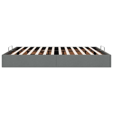 Cadru pat otoman fără saltea Gri închis 180x200 cm țesătură - Img 5