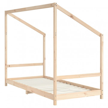 Cadru pat pentru copii, 2x(90x190) cm, lemn masiv de pin - Img 6