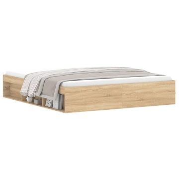Cadru pat, stejar sonoma, 180x200 cm, Super King Size - Img 3