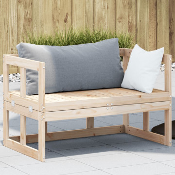 Canapea banchetă extensibilă de grădină, lemn masiv de pin - Img 1