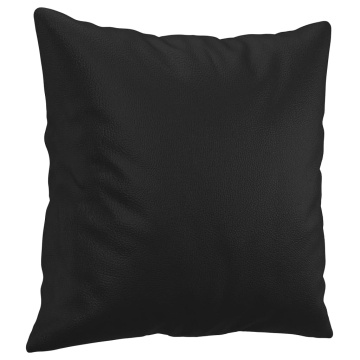 Canapea cu 2 locuri cu pernuțe, negru, 140 cm, piele ecologică - Img 5