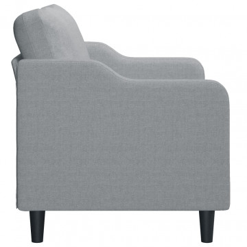 Canapea cu 2 locuri, gri deschis, 140 cm, material textil - Img 3