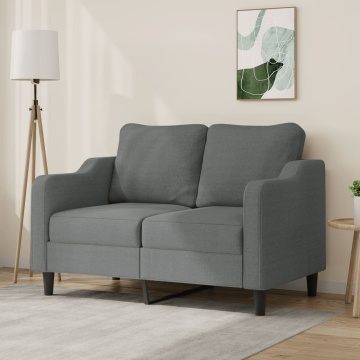 Canapea cu 2 locuri, gri închis, 120 cm, material textil - Img 1