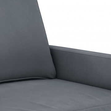 Canapea cu 2 locuri, gri închis, 140 cm, catifea - Img 5