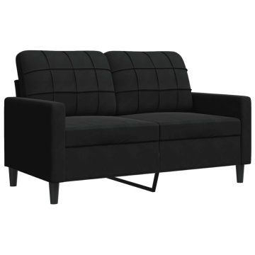 Canapea cu 2 locuri, negru, 120 cm, catifea - Img 2