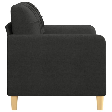 Canapea cu 2 locuri, negru, 120 cm, material textil - Img 4