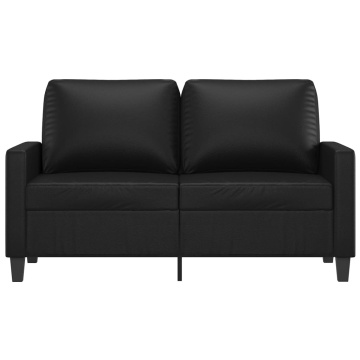 Canapea cu 2 locuri, negru, 120 cm, piele ecologică - Img 3