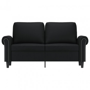 Canapea cu 2 locuri, negru, 120 cm, piele ecologică - Img 3