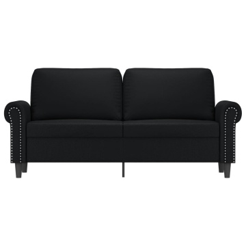 Canapea cu 2 locuri, negru, 140 cm, piele ecologică - Img 3
