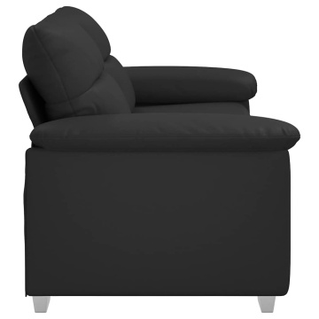Canapea cu 2 locuri, negru, 140 cm, piele ecologică - Img 8