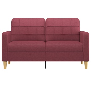 Canapea cu 2 locuri, roșu vin, 140 cm, material textil - Img 3