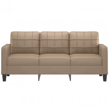 Canapea cu 3 locuri, cappuccino, 180 cm, piele ecologică - Img 3