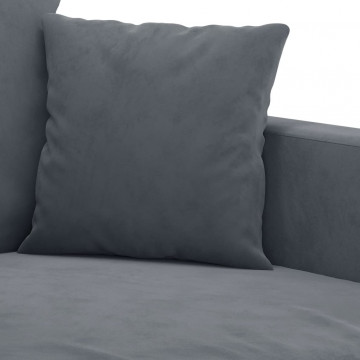 Canapea cu 3 locuri, gri închis, 180 cm, material catifea - Img 5