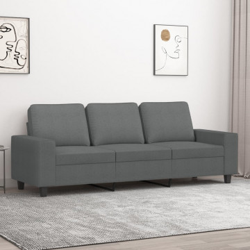 Canapea cu 3 locuri, gri închis, 180 cm, material textil - Img 1