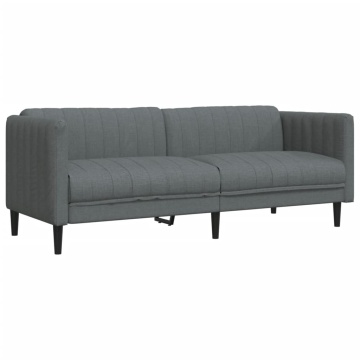 Canapea cu 3 locuri, gri închis, material textil - Img 2