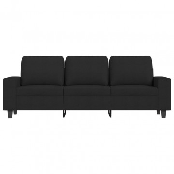 Canapea cu 3 locuri, negru, 180 cm, material textil - Img 3