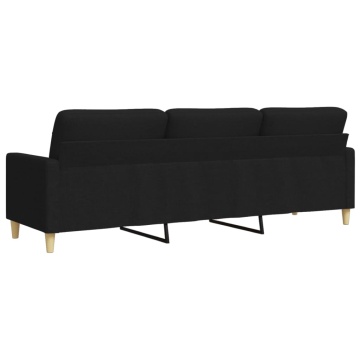 Canapea cu 3 locuri, negru, 210 cm, material textil - Img 5