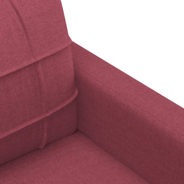 Canapea cu 3 locuri, roșu vin, 180 cm, material textil - Img 5