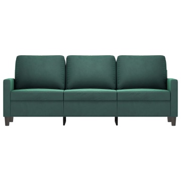Canapea cu 3 locuri, verde închis, 180 cm, catifea - Img 3