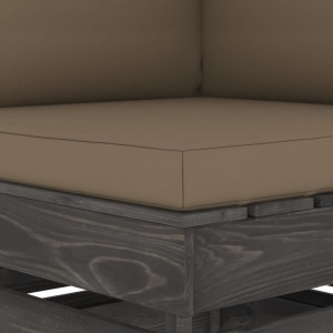 Canapea de colț modulară cu perne, gri, lemn impregnat - Img 6